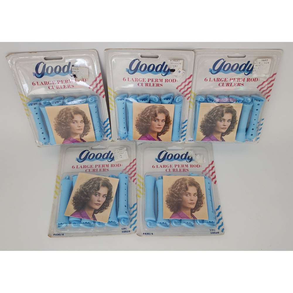Goody Perm Rod Curlers Large Blue 30ct Lot 1995 Vintage New 430/4 Body Wave